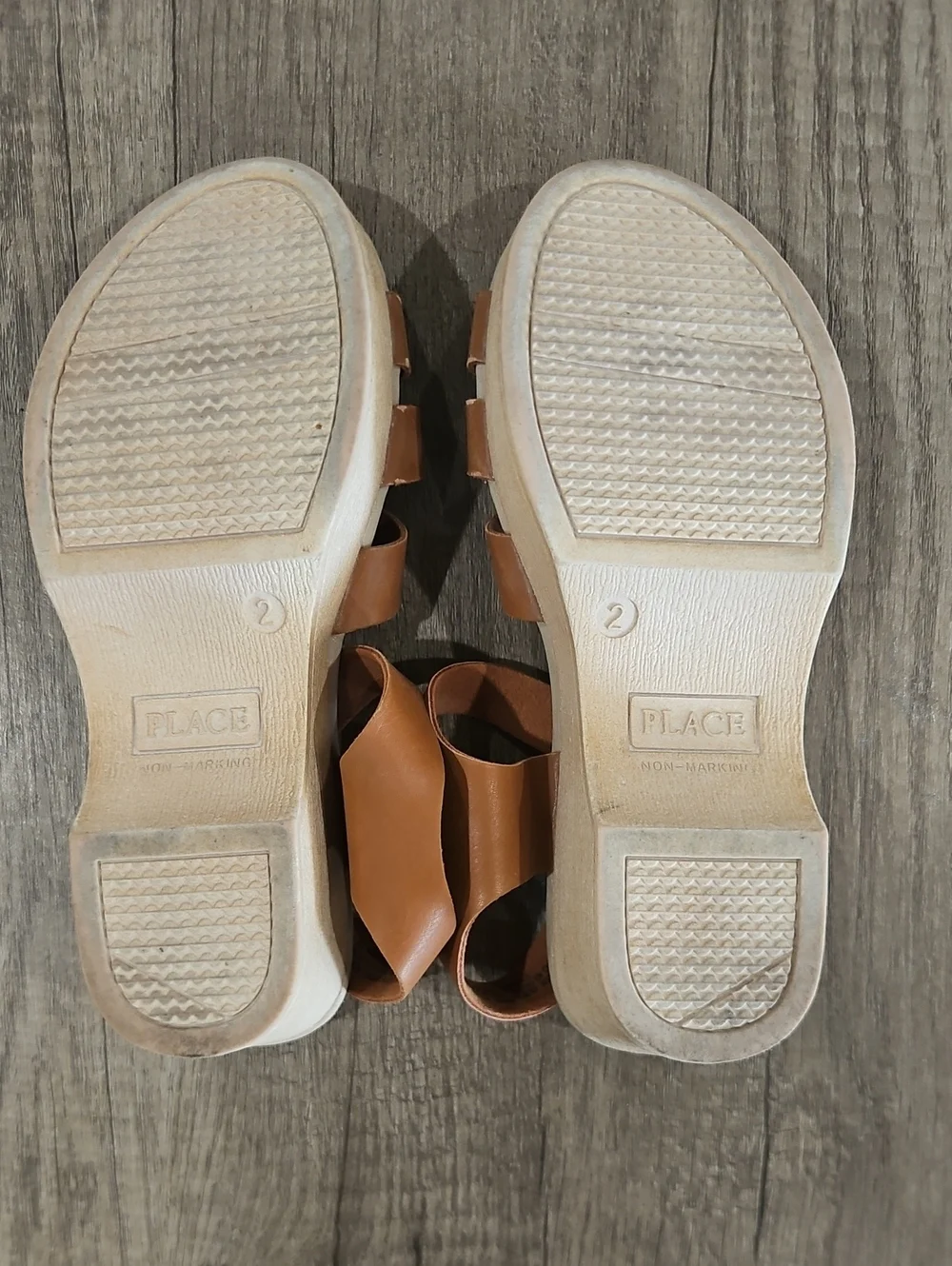 Women's Tan Leather Strappy Clog Sandals with Buckle